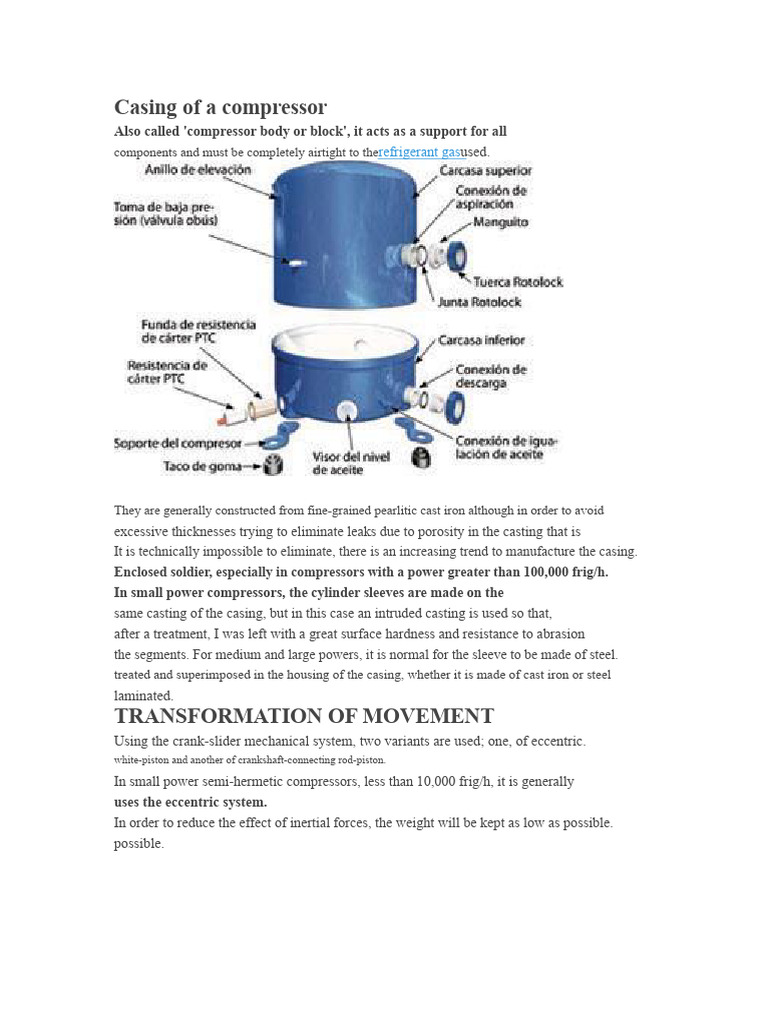 Compressor Casing and Mechanisms Explained | PDF | Brake | Anti Lock ...