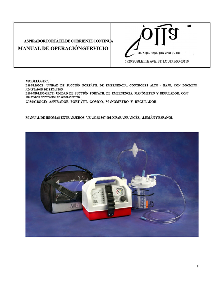 Manual Aspirador Portátil DC: Modelos L190 y G180 | PDF | Filtración ...