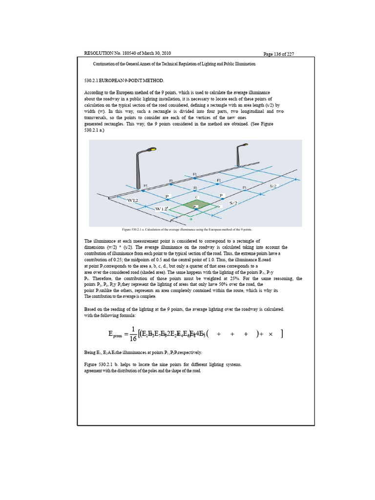 European 9-Point Method for Road Lighting | PDF | Lighting | Area