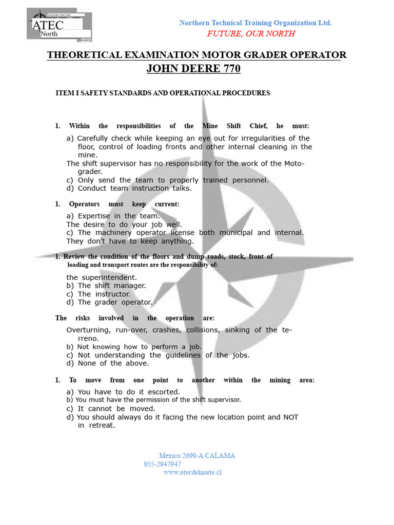 Motor Grader Operator Safety & Procedures | PDF | Gear | Vehicles