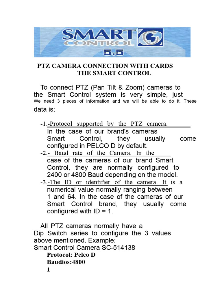 Connect PTZ Cameras to Smart Control | PDF | Computer Engineering ...
