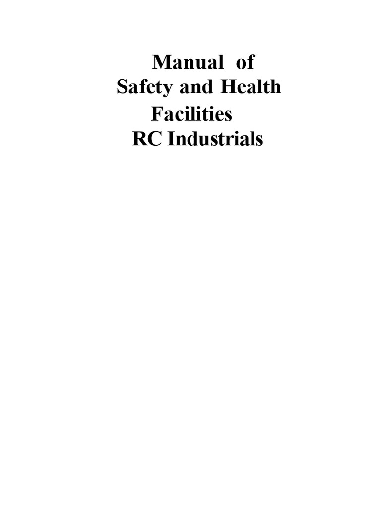 Occupational Safety and Health Manual | PDF | Occupational Safety And ...