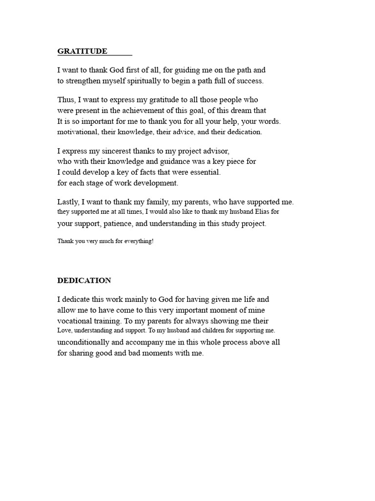 Expressions of Gratitude and Dedication | PDF