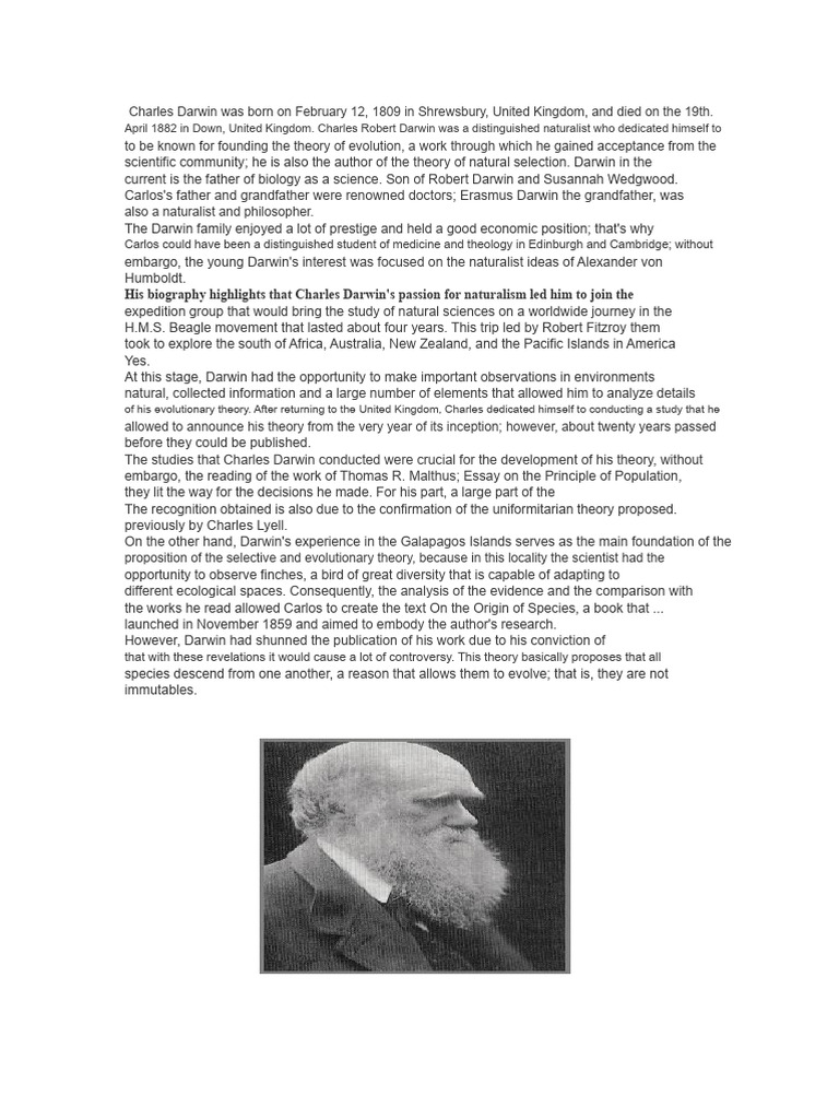 Charles Darwin | PDF | Charles Darwin | On The Origin Of Species