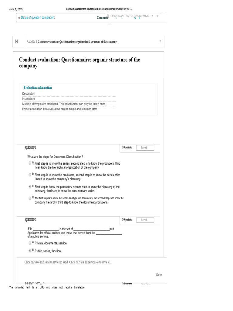 Organizational Structure Questionnaire | PDF | Hierarchy