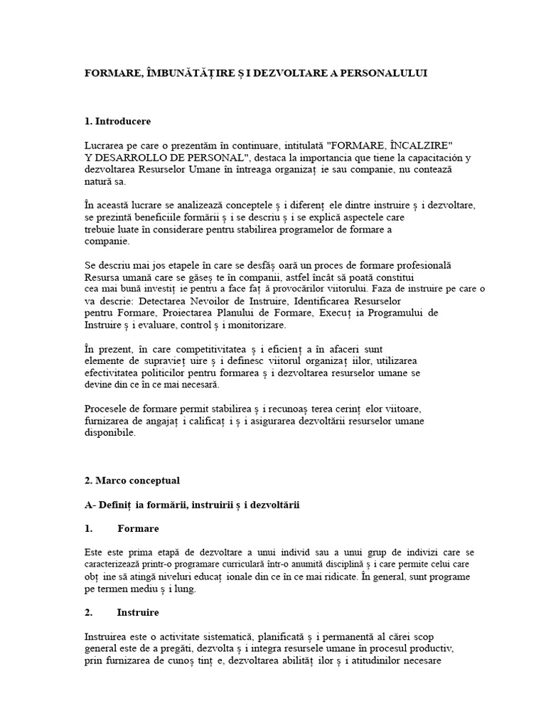 2.2.2. Program Anual de Formare Și Instruire | PDF