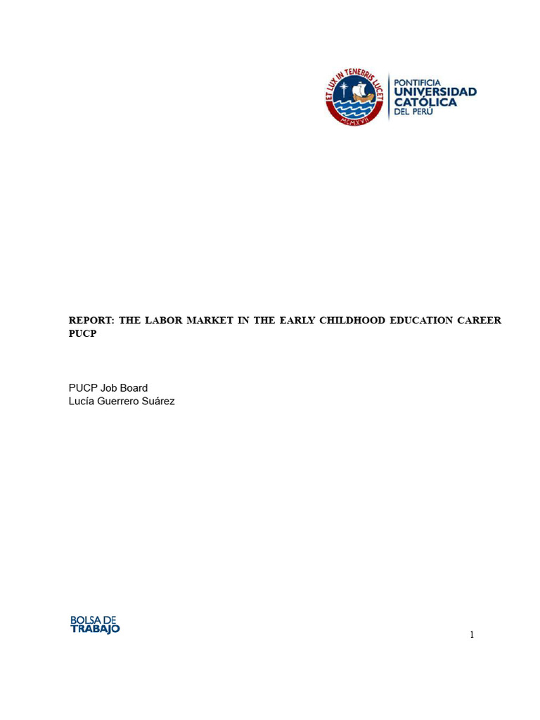 Report On The Labor Market For Early Education | PDF | Employment ...