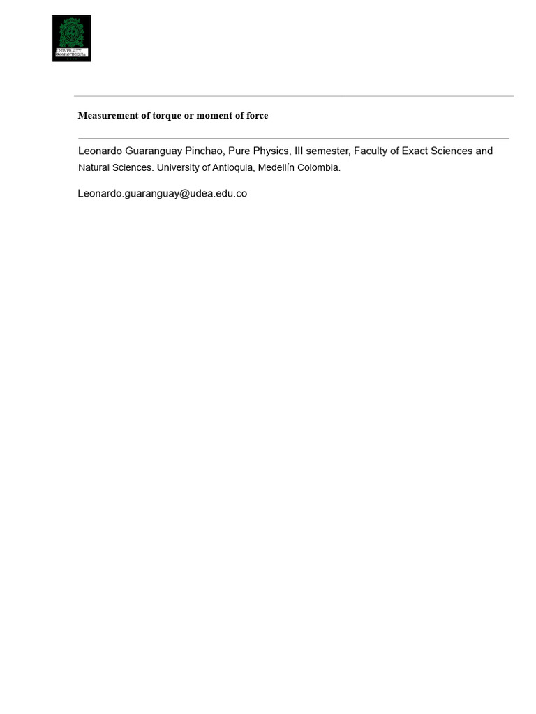 Torque Report | PDF | Torque | Force
