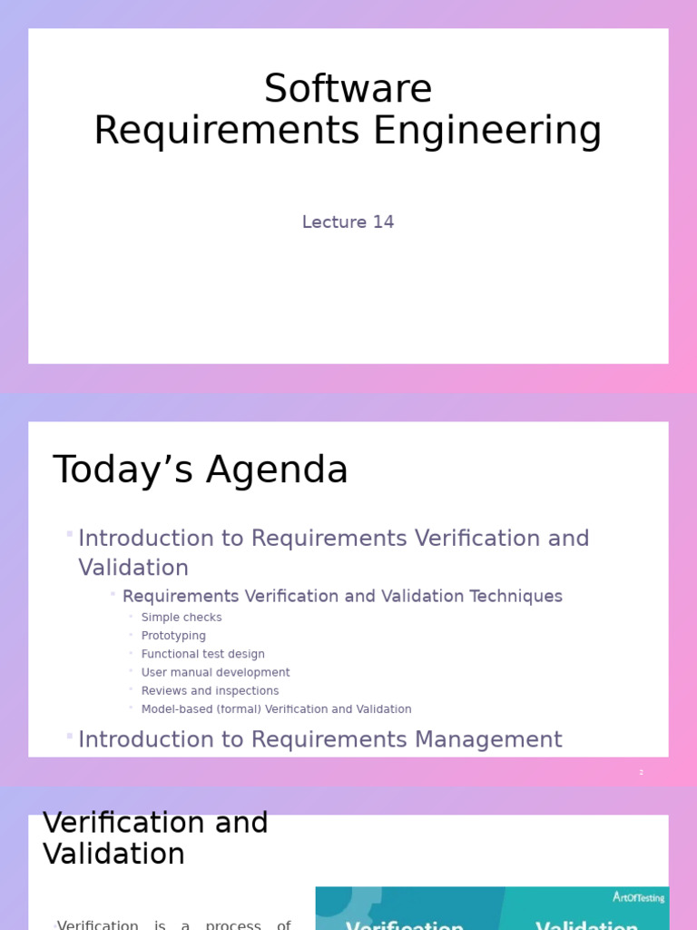 s24 Sre Lecture 14 VV Mangement | PDF | Verification And Validation ...