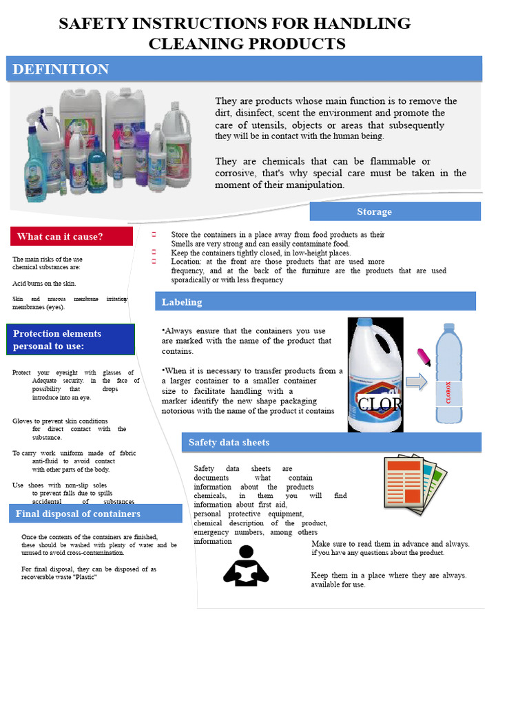 Safe Handling of Cleaning Products | PDF | Personal Protective Equipment