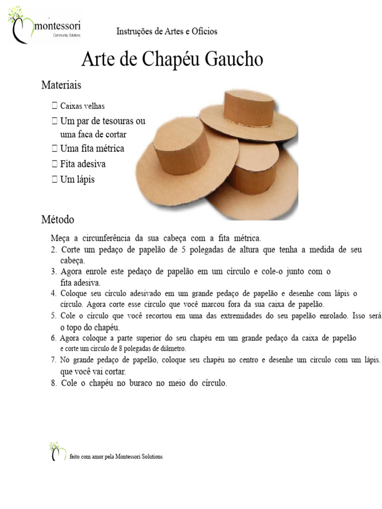 Como Fazer Chapéu de Papelão | PDF