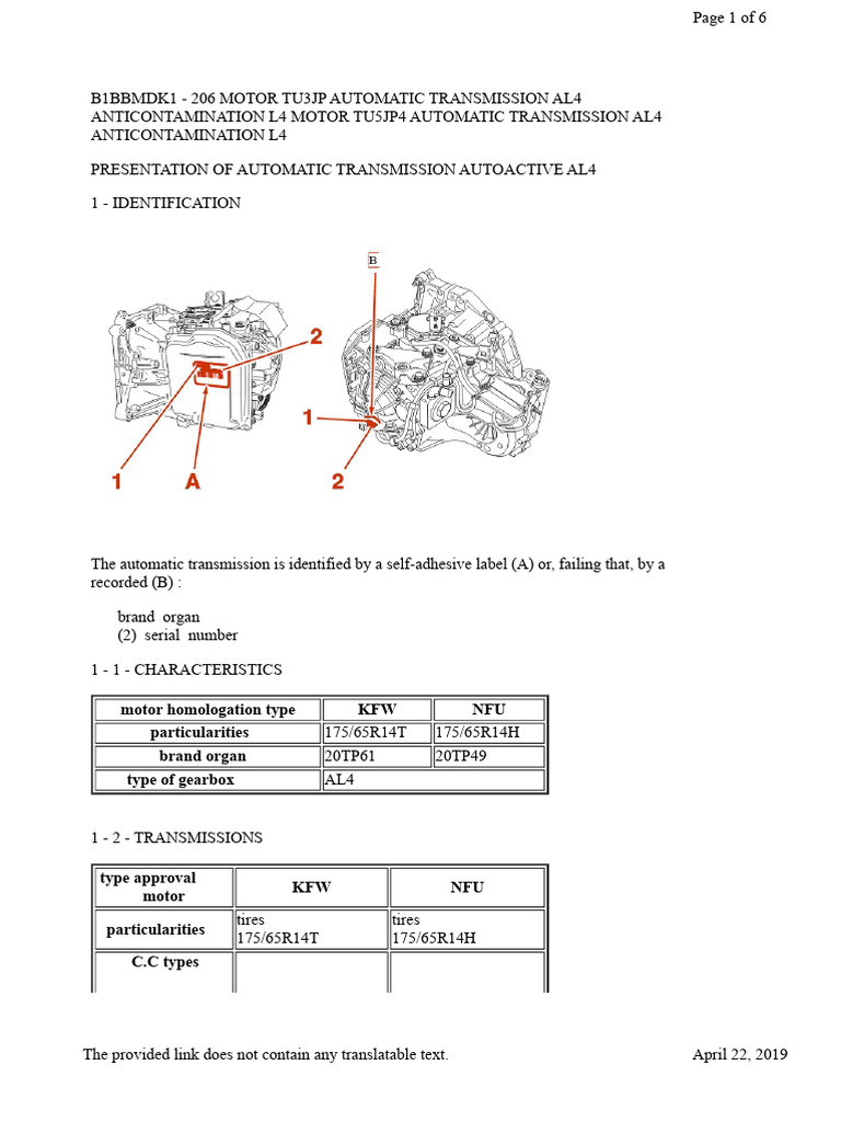 AL4 Box Presentation | PDF | Automatic Transmission | Throttle