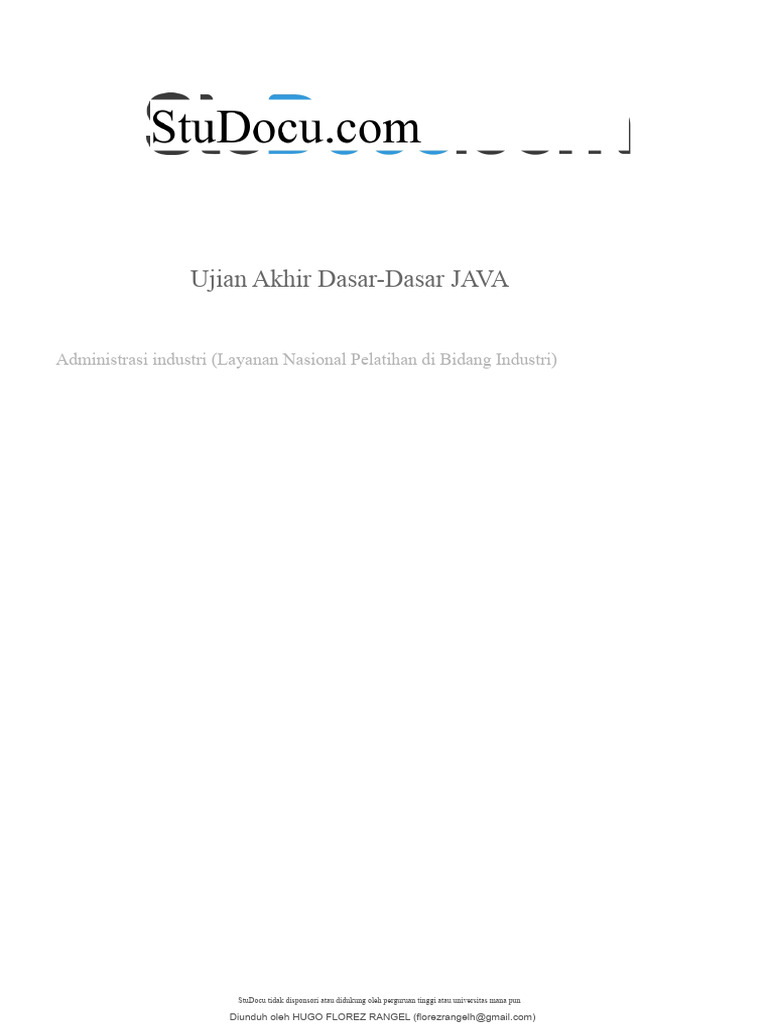 Ujian Akhir Dasar-Dasar Java 2023 | PDF