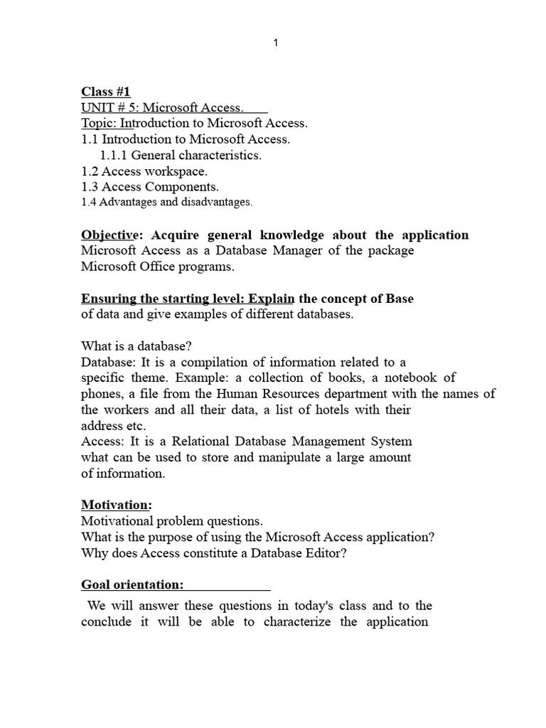 Microsoft Access Database Introduction | PDF | Databases | Microsoft Access