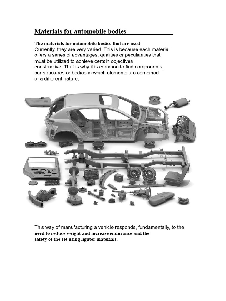 Summary of Bodywork Materials | PDF | Steel | Alloy