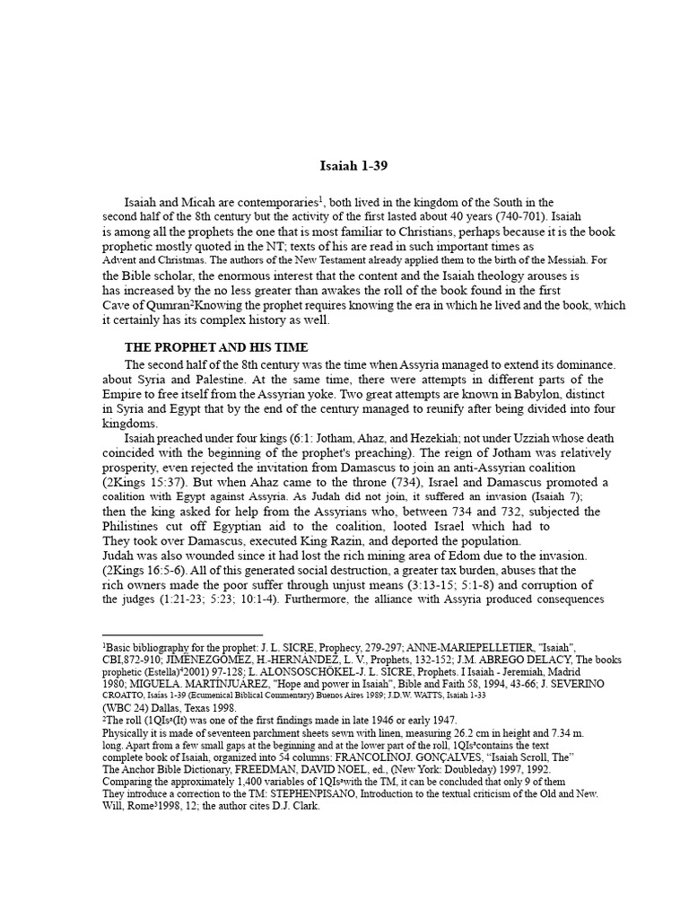 Insights on Isaiah 1-39 and Its Context | PDF | Isaiah | Book Of Isaiah