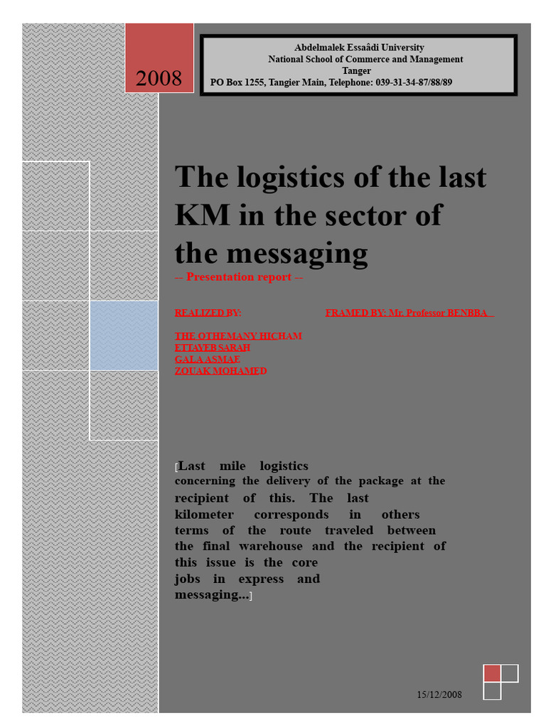 Last Mile Logistics in Messaging Sector | PDF | United Parcel Service ...