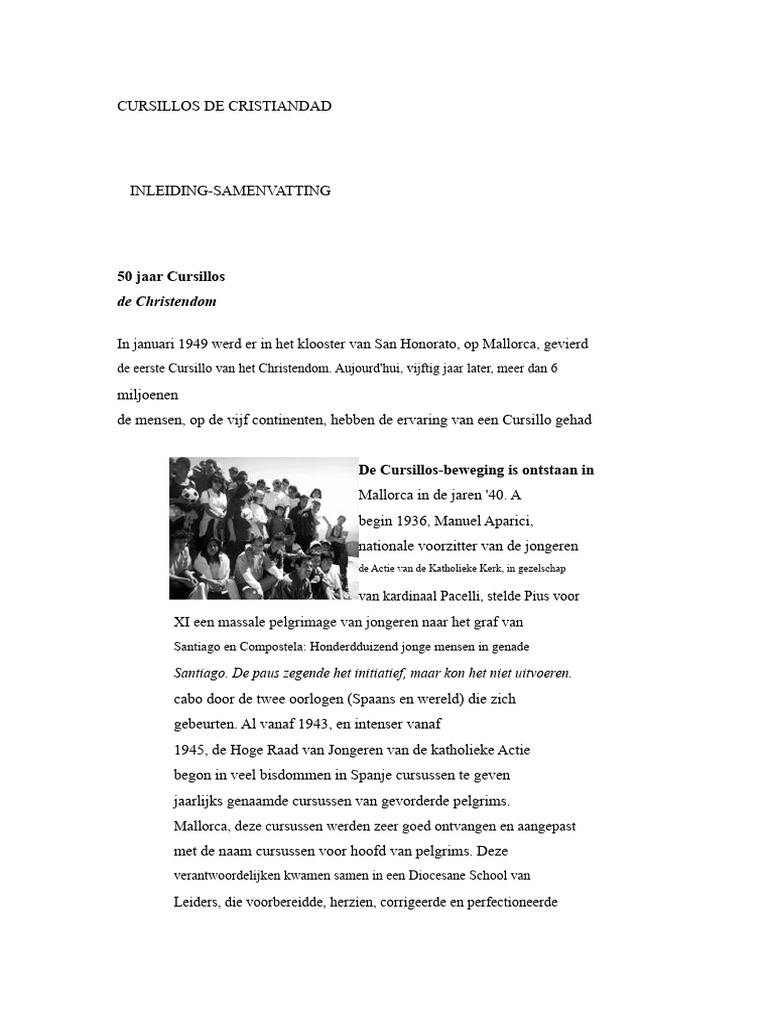 Geschiedenis Van Cursillos | PDF