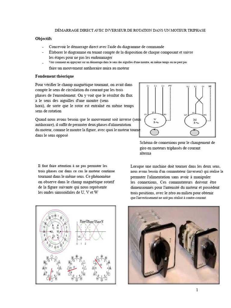 Inversion de rotation moteur triphasé | PDF | Interrupteur | Biens ...
