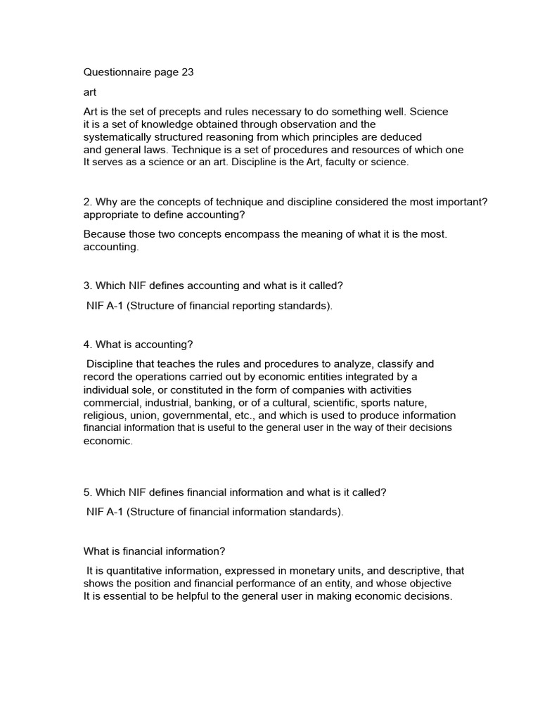 Questionnaire Page 23 | PDF | Equity (Finance) | Information