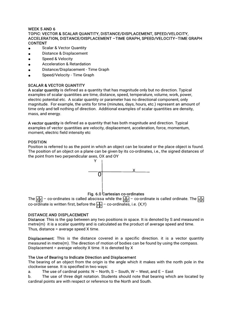 Physics ss1 First Term Week5 6 | PDF | Acceleration | Velocity