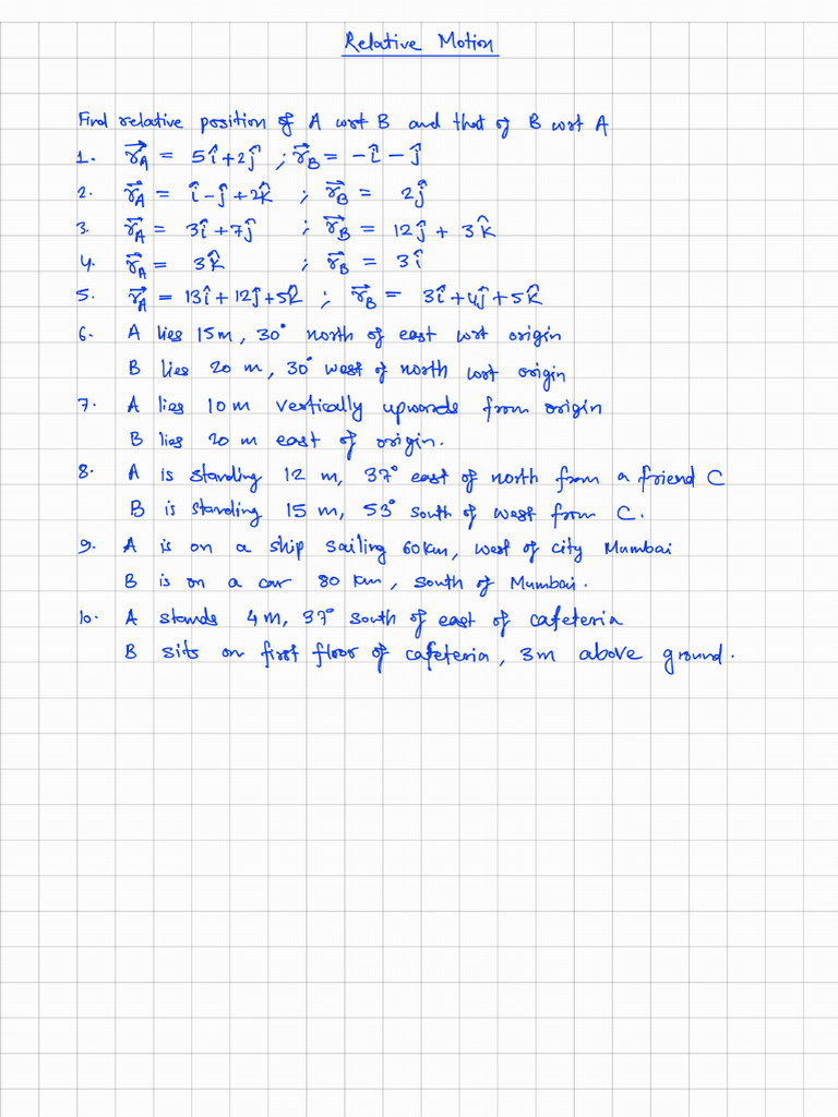 Relative Motion Elementary Problems - 240603 - 091604 | PDF