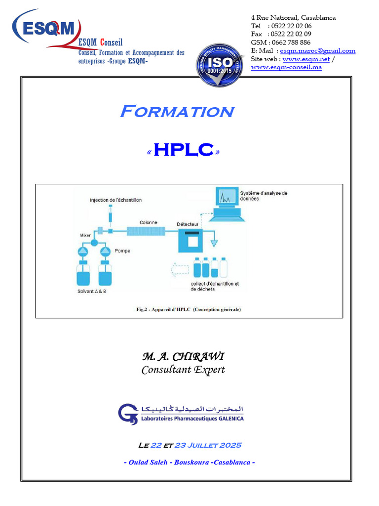 Formation HPLC : Techniques et Pratiques | PDF | Chromatographie ...