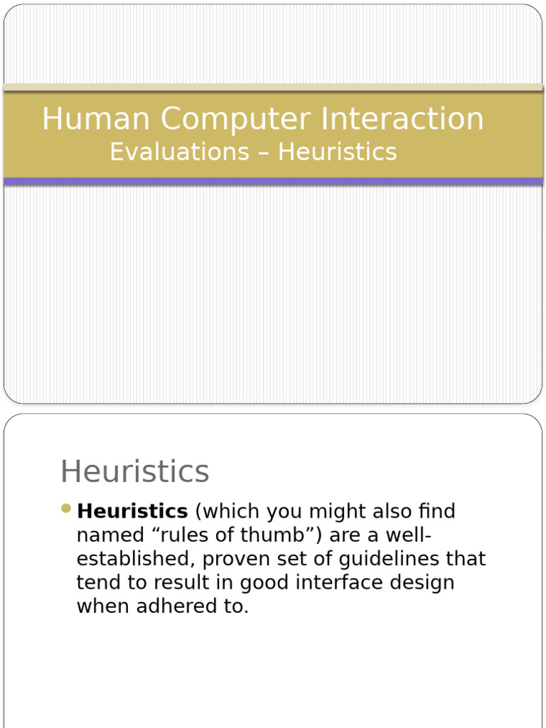 Heuristic Evaluation in UI Design | PDF | Usability | User Interface Design