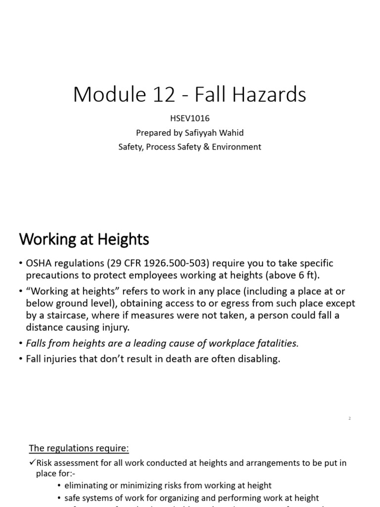 Fall Hazards and Safety at Heights | PDF | Labor Relations | Workplace