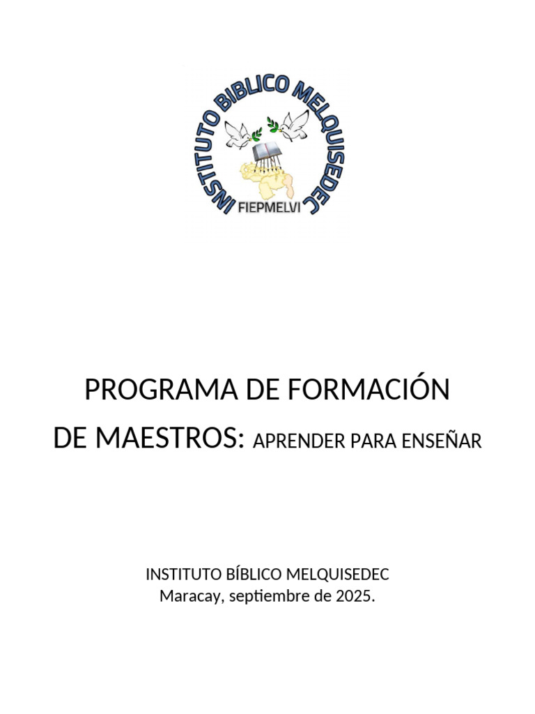 Programa de Formación de Maestros 2025 I | PDF | Aprendizaje