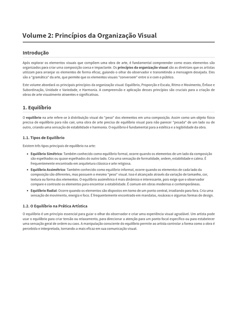 Princípios da Organização Visual na Arte | PDF | Simetria | Composição ...