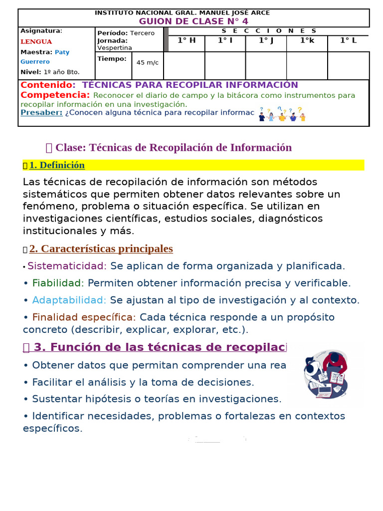 Clase #4 - Técnicas para Recopilar Información. | PDF