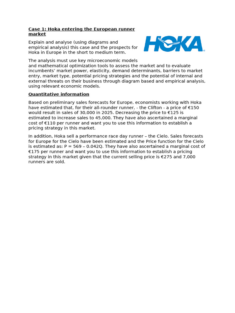 Hoka Entering The European Runners Market | PDF