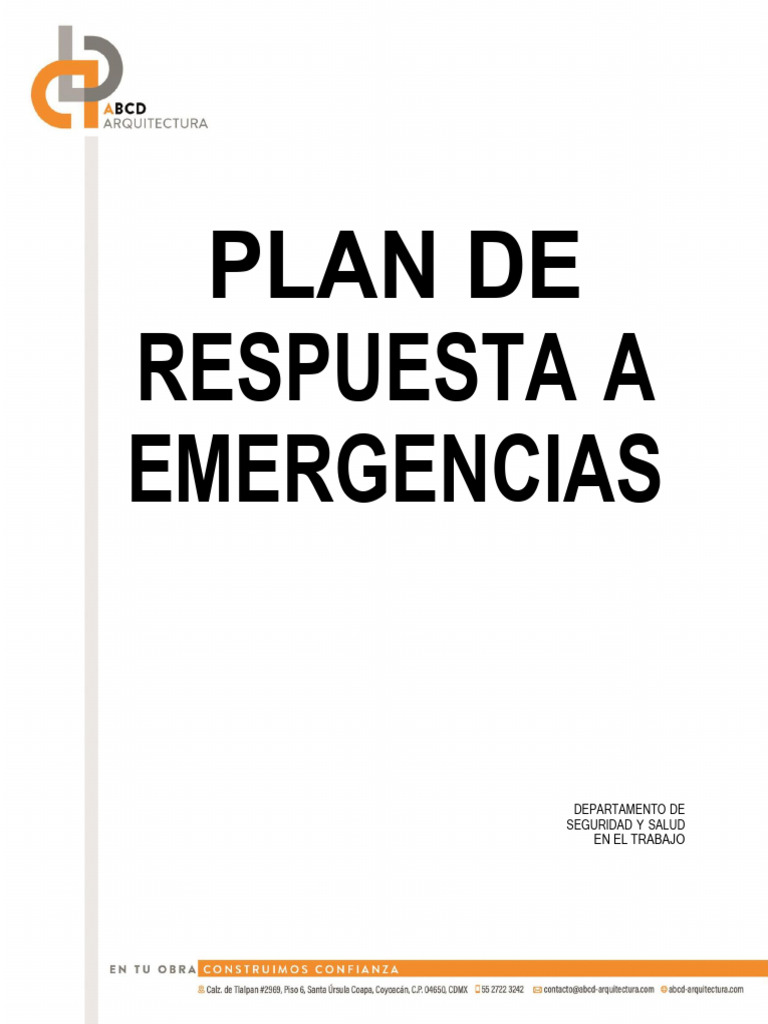 Plan de Emergencias en Construcción ABCD | PDF | Emergencia | Riesgo