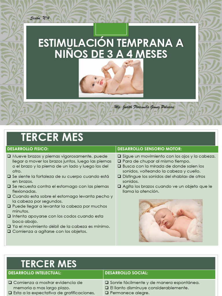 Estimulación Temprana para Bebés de 3 a 4 Meses | PDF | Cara ...