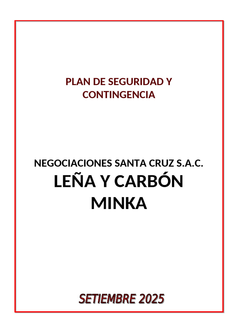 Plan de Seguridad y Contingencia 2025 | PDF | Defensa Civil | Valores