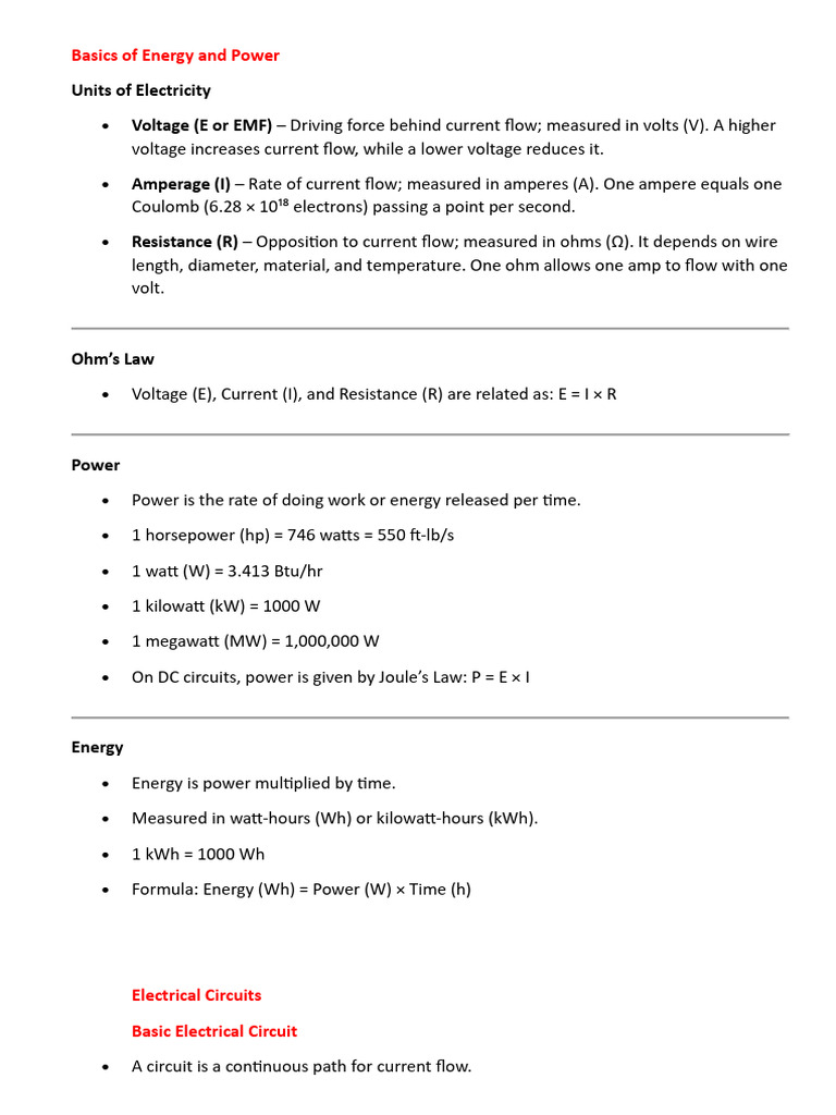 Understanding Energy and Power Basics | PDF | Alternating Current | Ac ...
