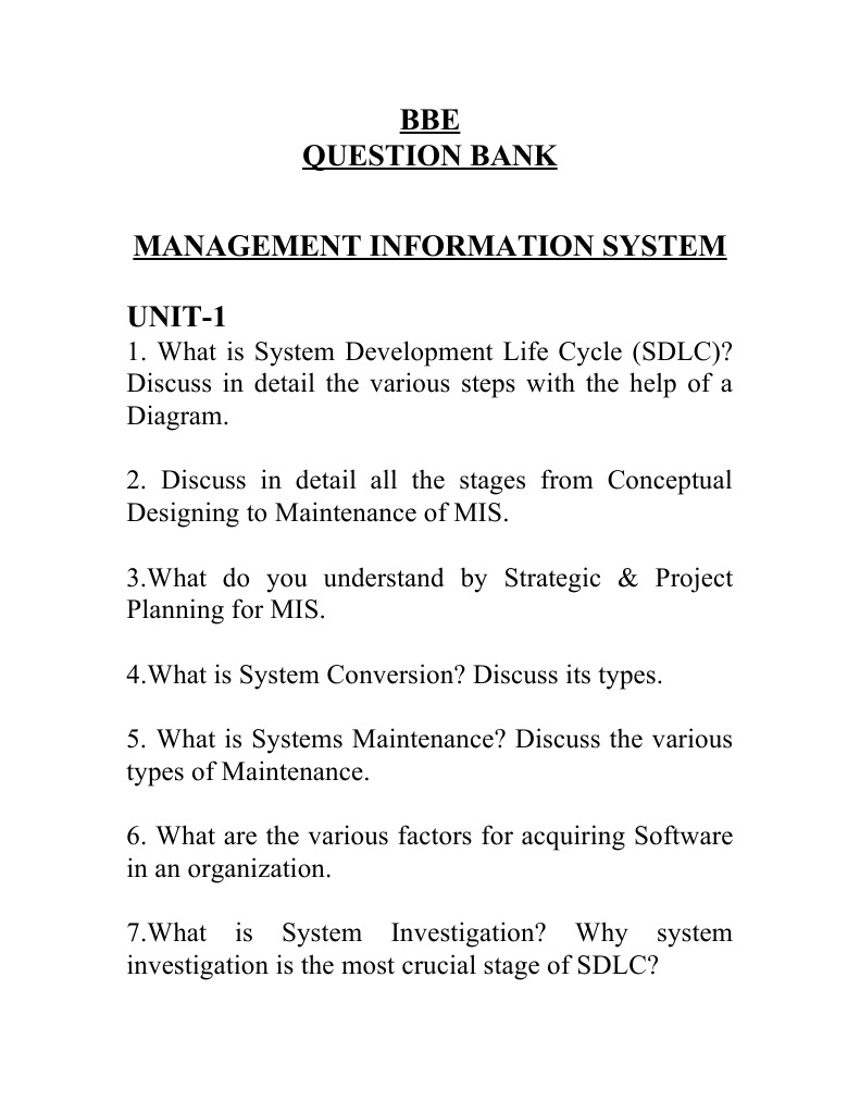 MIS Study Guide for Students | PDF | Management Information System ...