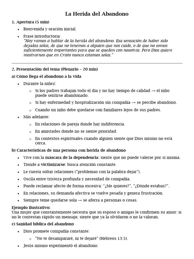 Sanando la Herida del Abandono | PDF | Dios | Amor