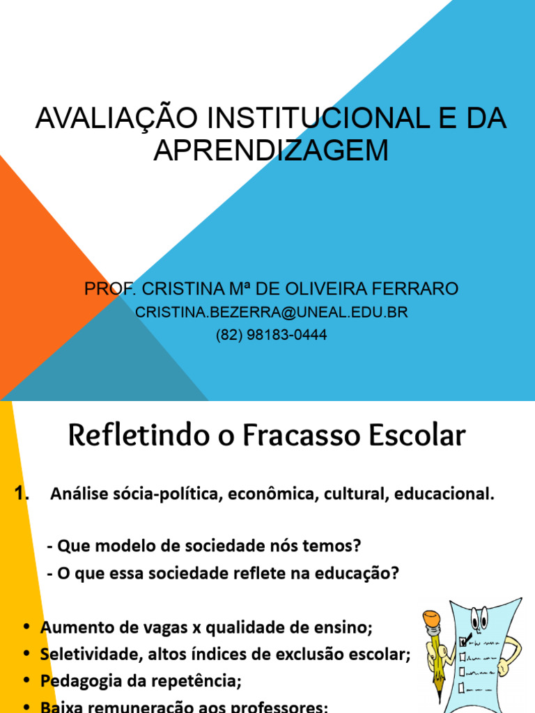 Avaliação Educacional e Fracasso Escolar | PDF | Pedagogia | Aprendizado