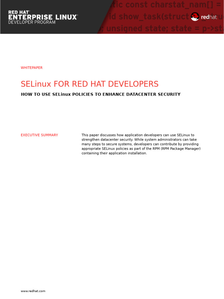 Enhancing Security with SELinux for Developers | PDF | Computer ...