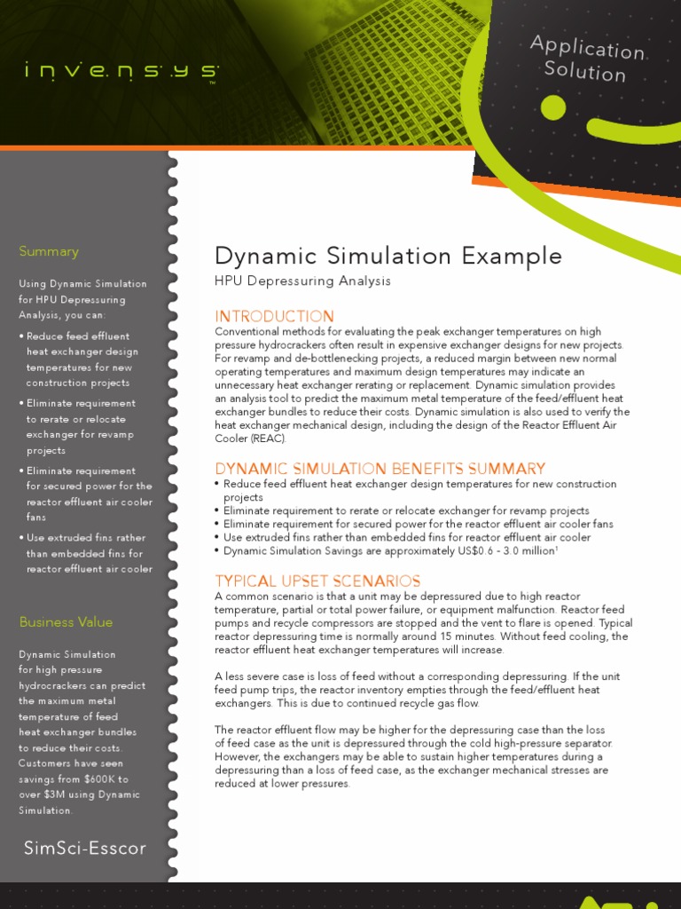 Dynamic Simulation Example: Application Solution | PDF | Heat Exchanger ...