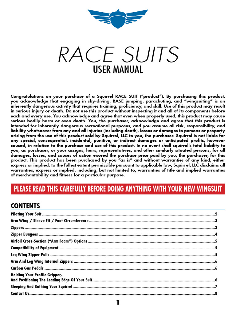 Race Suits Manual v202203-WEB-V1 | PDF | Parachuting