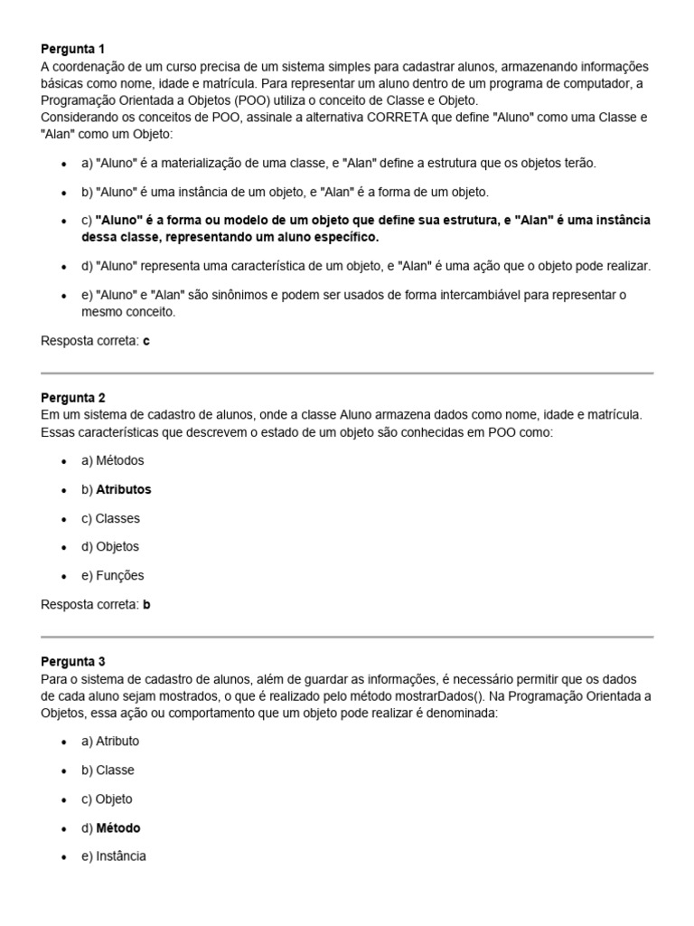 Fundamentos de POO: Classes e Objetos | PDF | Classe (programação de ...