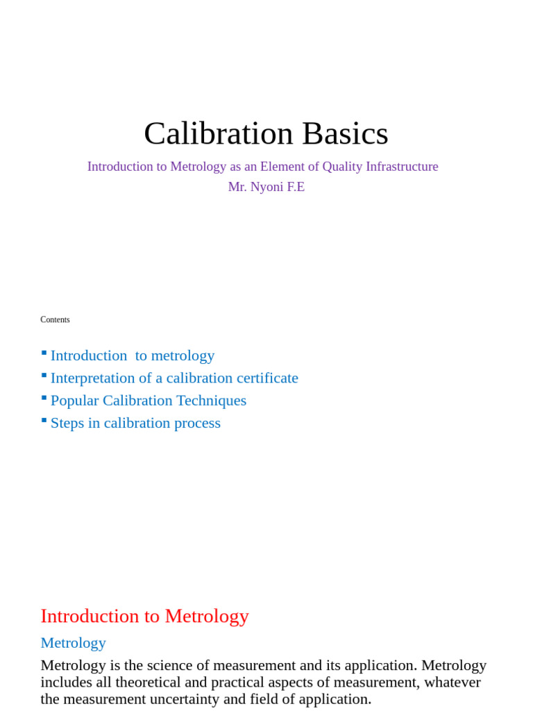 Metrology and Calibration Essentials | PDF | Metrology | Calibration