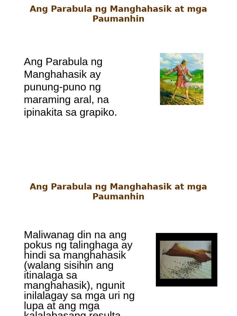Ang Parabula NG Manghahasik | PDF