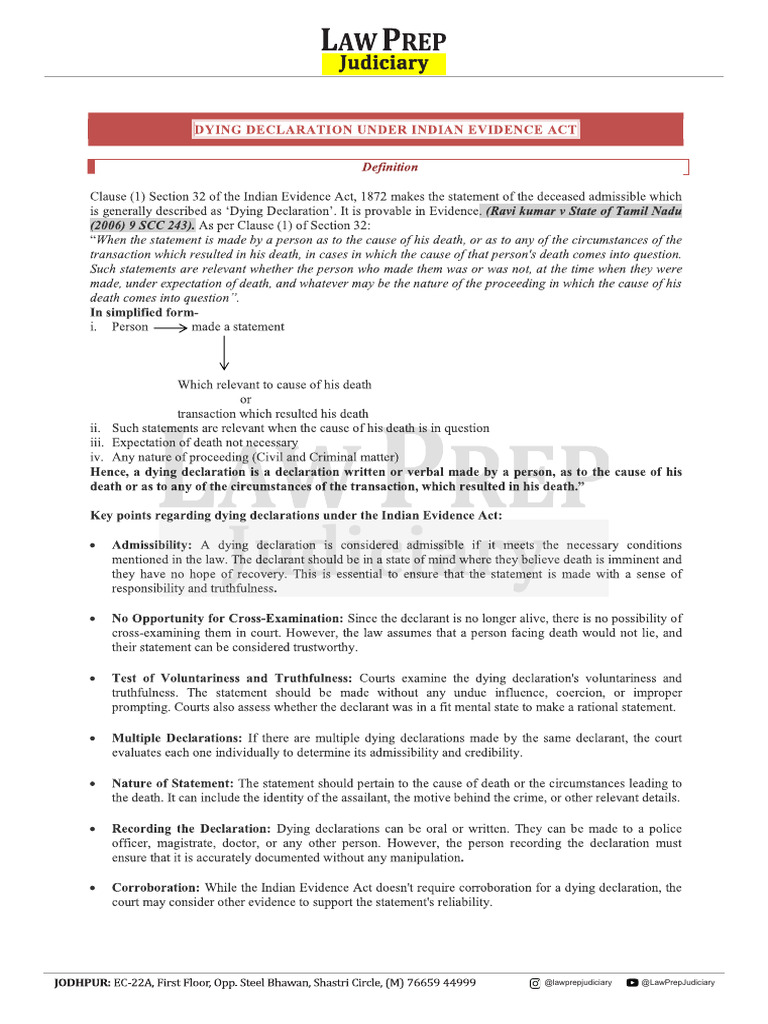Dying Declaration | PDF
