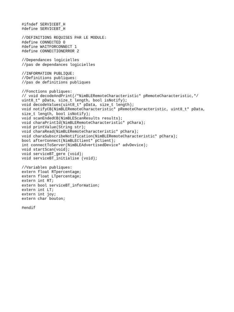 Bluetooth Service Module Definitions | PDF