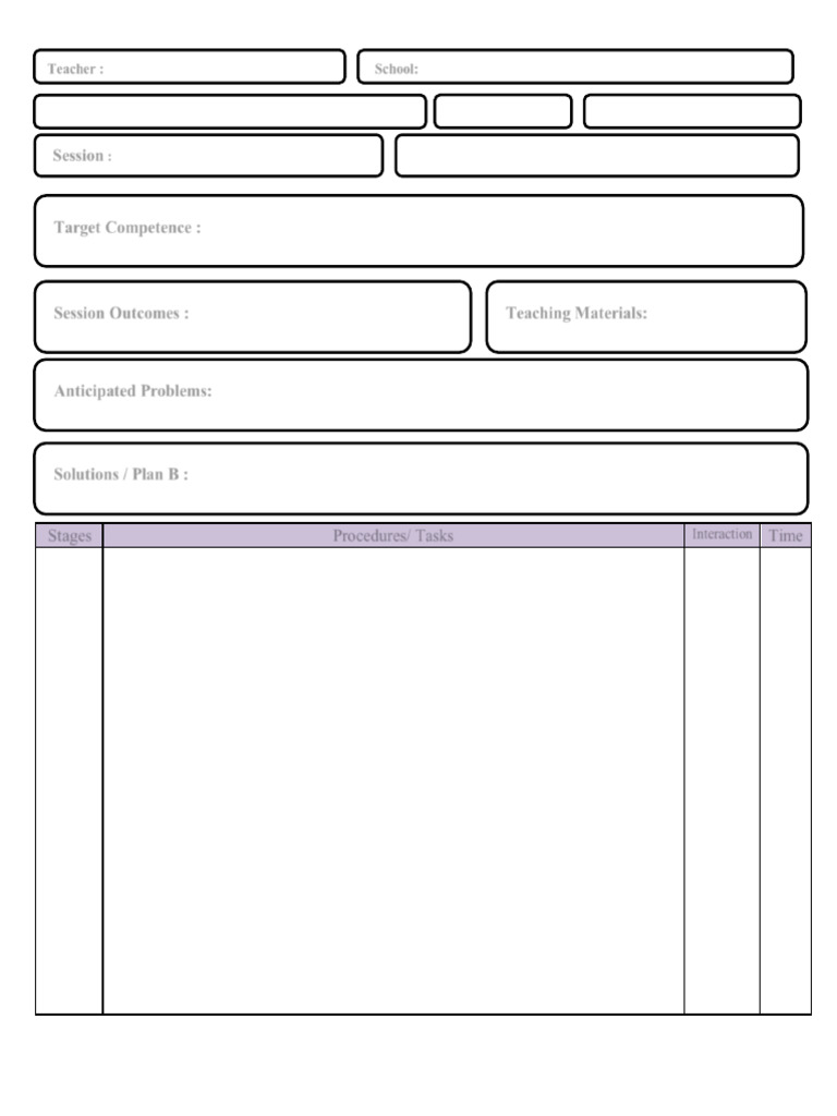 Teaching Session Planning Template | PDF