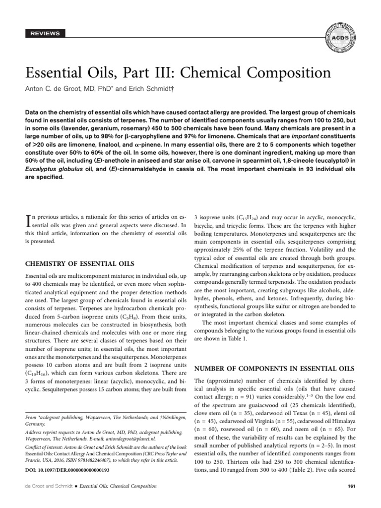 Chemical Composition of Essential Oils | PDF